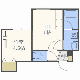 札幌市豊平区豊平六条のマンションの間取り