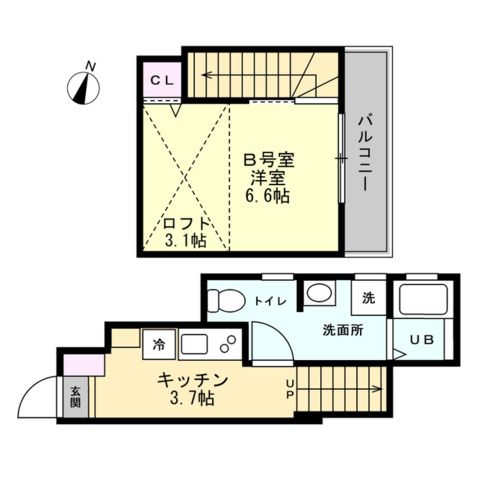 エメラルドプライム本牧の間取り