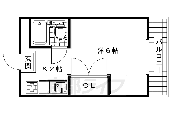 宇治市羽拍子町のマンションの間取り