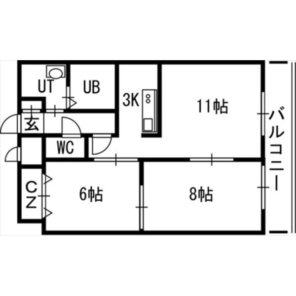 Ｌｅｎｎｏｎ　Ｔｅｒｒａｚａ６－３の間取り