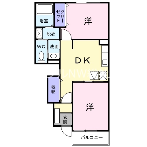 倉敷市玉島黒崎新町のアパートの間取り