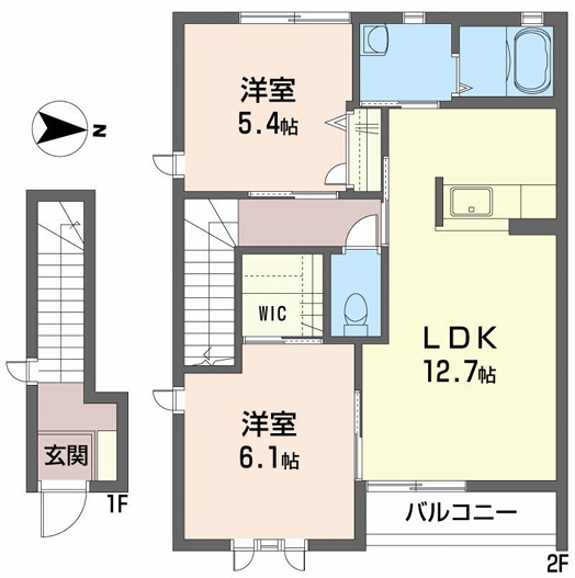 シャーメゾン鴨島　Ａ棟の間取り