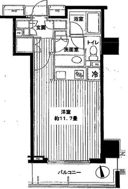 新宿区東五軒町のマンションの間取り