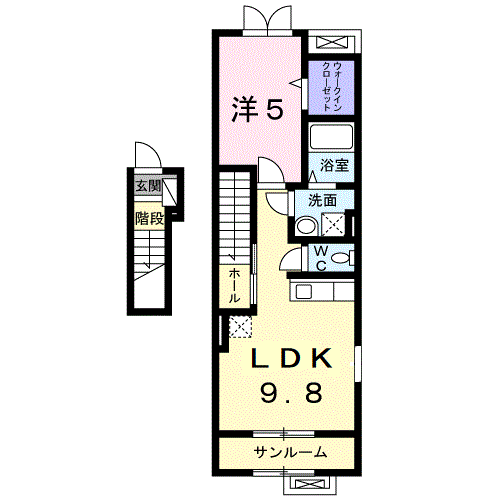 山形市成沢西のアパートの間取り