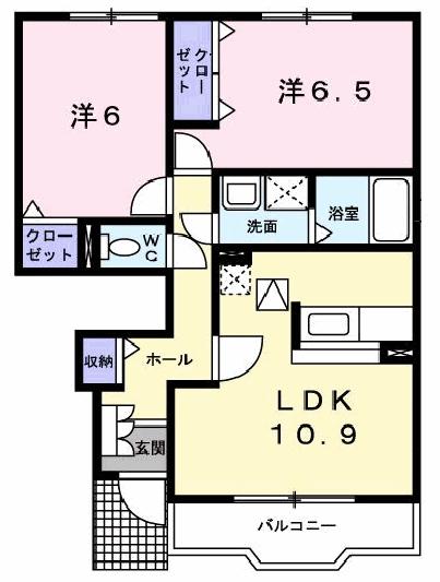 四国中央市土居町津根のアパートの間取り