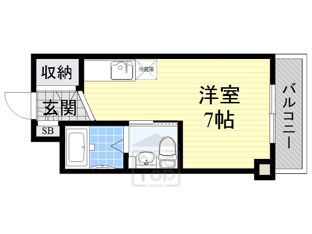 茨木市西田中町のマンションの間取り