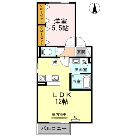 岡山市南区植松のアパートの間取り