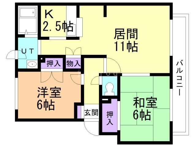 札幌市北区百合が原のマンションの間取り