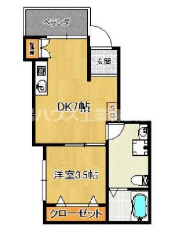 大阪市西成区玉出中のアパートの間取り