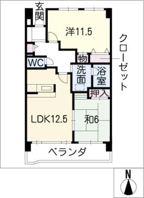 ライオンズガーデン大垣６０２号の間取り