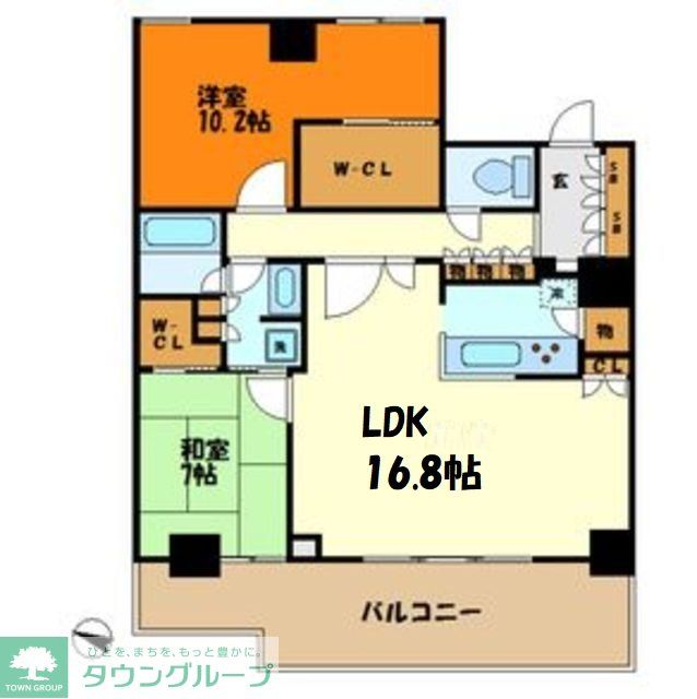 川崎市中原区中丸子のマンションの間取り