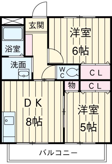 埼玉県北本市本宿５（アパート）の賃貸物件の間取り