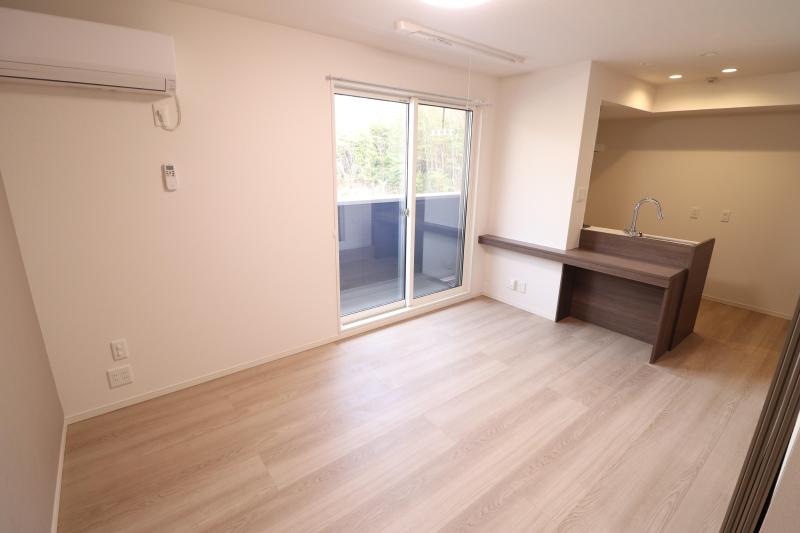 その他設備　リビングにはエアコンと室内物干しあり