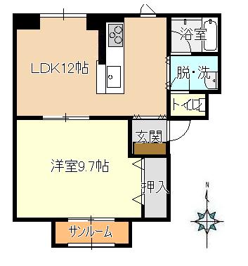 コーポラス城北Ｂ棟の間取り