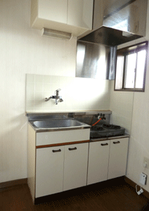 キッチン　2口コンロ付き