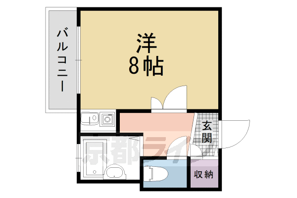 京都市右京区梅津段町のマンションの間取り