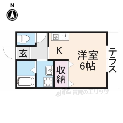 奈良市押熊町のアパートの間取り