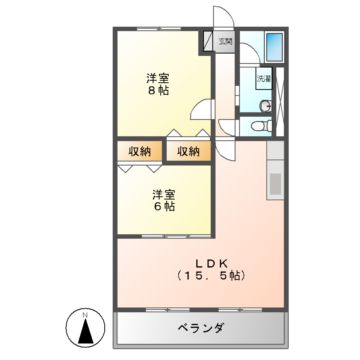 ハートフルマンションＫＡＷＡＢＥの間取り