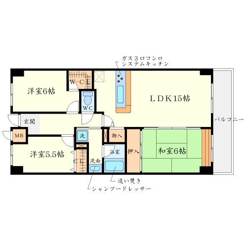 プライムコート北千里の間取り