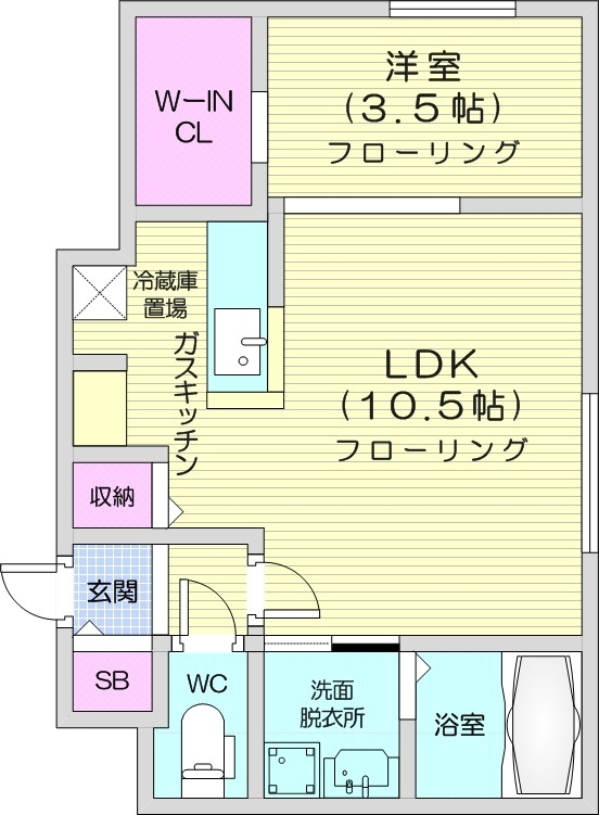 札幌市豊平区平岸二条のマンションの間取り