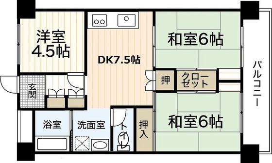 広島市東区山根町のマンションの間取り