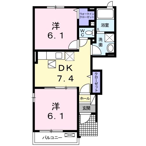 新居浜市下泉町のアパートの間取り