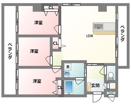 クレステージ北谷の間取り