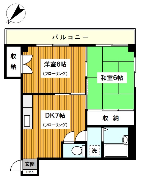 横浜市神奈川区西寺尾のマンションの間取り