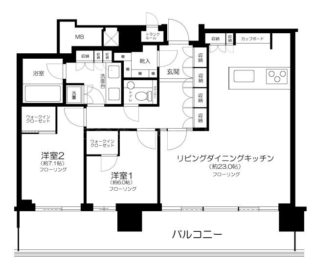 港区浜松町のマンションの間取り