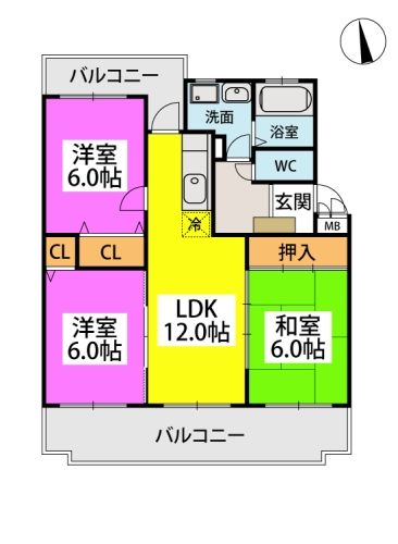 フレア水城の間取り