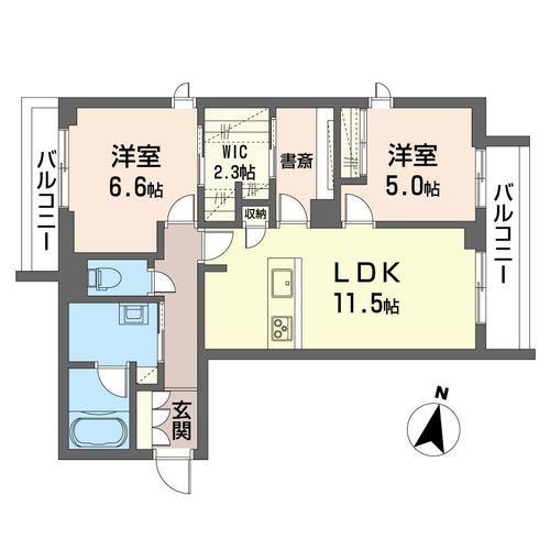 さいたま市浦和区岸町のマンションの間取り