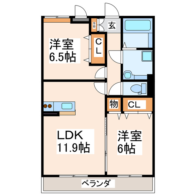 熊本市中央区国府のアパートの間取り