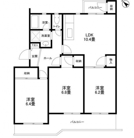 川崎市麻生区上麻生のマンションの間取り