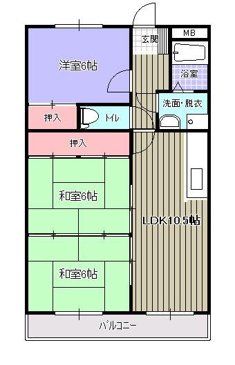 【メゾンドール永岡　203号室の間取り】