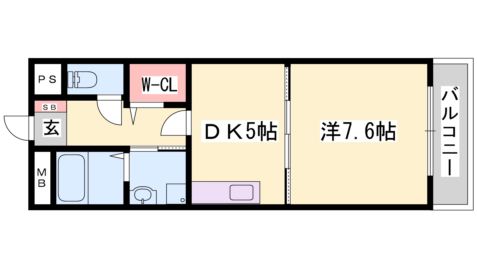 姫路市飯田のマンションの間取り