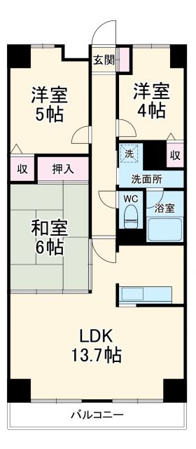 ライオンズガーデン稲毛園生町の間取り