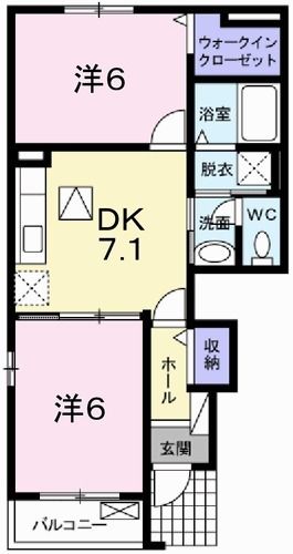 姫路市余部区下余部のアパートの間取り