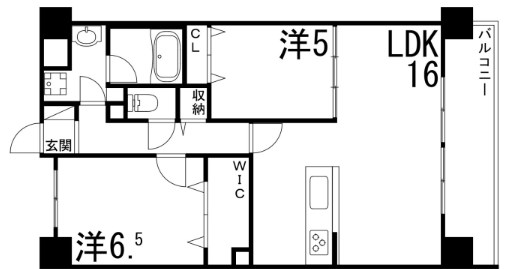 姫路市飾磨区思案橋のマンションの間取り