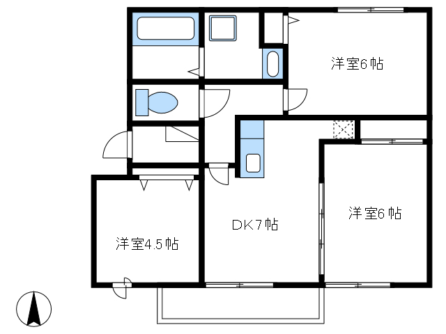 厚木市妻田東のアパートの間取り