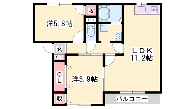 ザックス英賀保の間取り