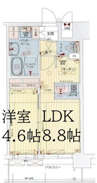 大阪市西区九条のマンションの間取り