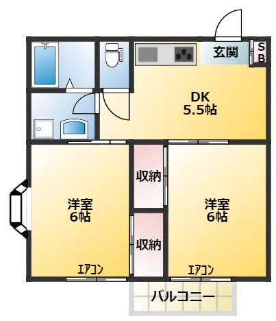 大田区田園調布のアパートの間取り