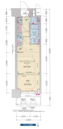 プレサンス堺筋本町エグゼブランの間取り