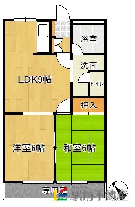 福岡市東区奈多のアパートの間取り