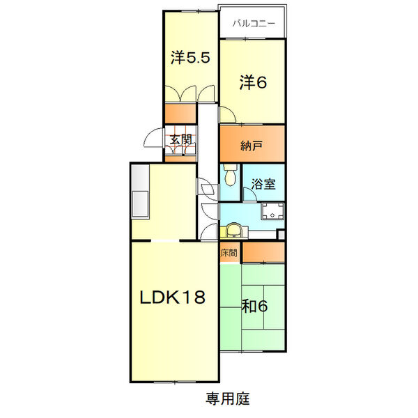 豊川市牛久保町のマンションの間取り