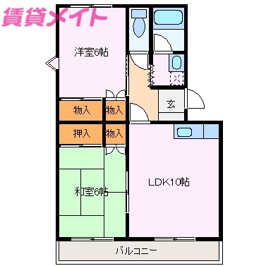 志摩市阿児町甲賀のマンションの間取り