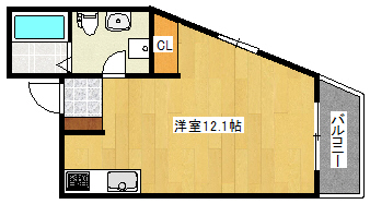 神戸市灘区水道筋のマンションの間取り