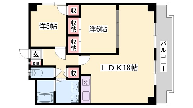 サンシャイン山下　B棟の間取り