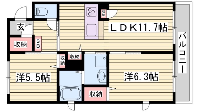 カーサグラス A棟の間取り