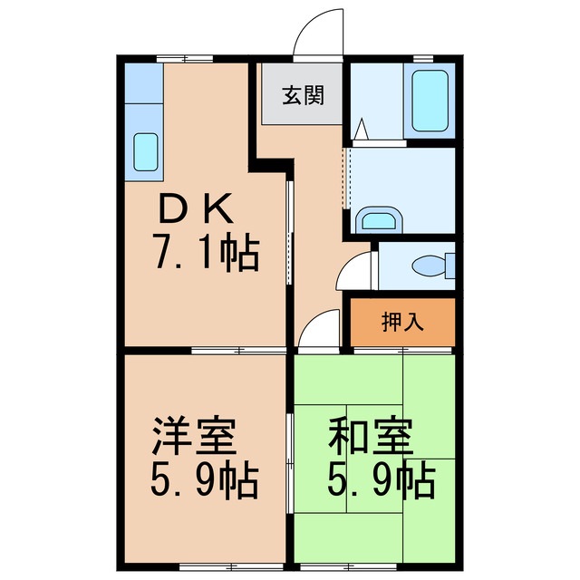 和歌山市布施屋のアパートの間取り